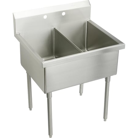 Elkay 27.5 in W x 33 in L x 44 in H, Stainless Steel WNSF82302
